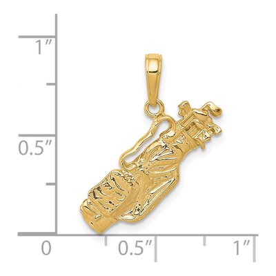 14K Yellow Gold Golf Bag Clubs Pendant – view 5
