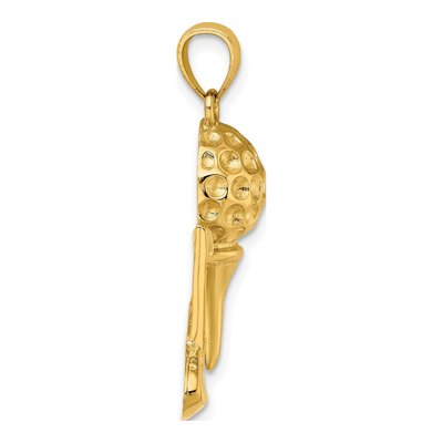 14K Yellow Gold Open-Back Golf Pendant – view 3