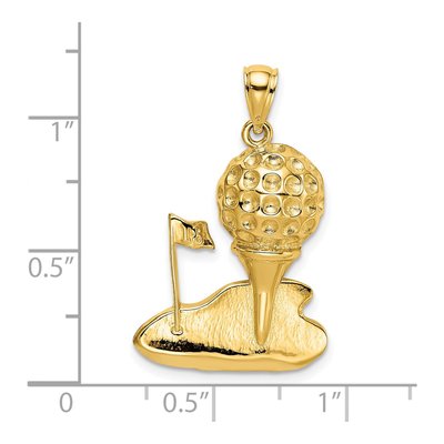 14K Yellow Gold Open-Back Golf Pendant – view 4
