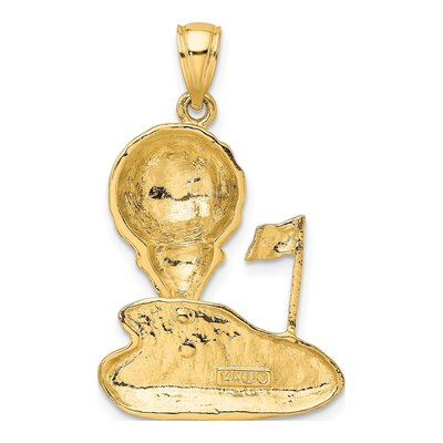 14K Yellow Gold Open-Back Golf Pendant – view 5