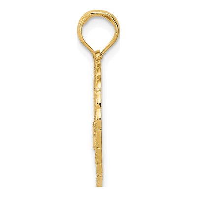 14K Yellow Gold Golf Circle Pendant – view 3
