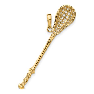 14K Yellow Gold 3-D Lacrosse Stick Pendant – view 4