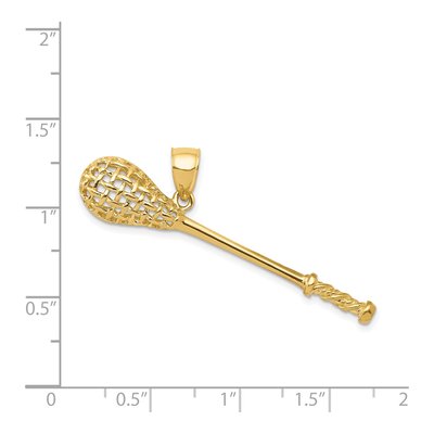 14K Yellow Gold 3-D Lacrosse Stick Pendant – view 5