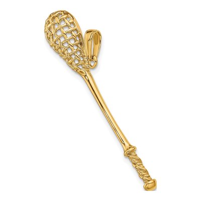 14K Yellow Gold 3-D Lacrosse Stick Pendant – view 6