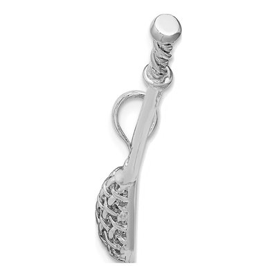 14K White Gold 3D Lacrosse Stick Charm – view 3
