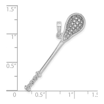 14K White Gold 3D Lacrosse Stick Charm – view 4