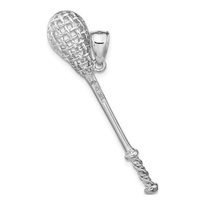 14K White Gold 3D Lacrosse Stick Charm – view 5