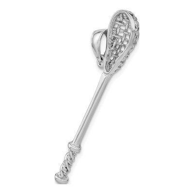 14K White Gold 3D Lacrosse Stick Charm – view 6