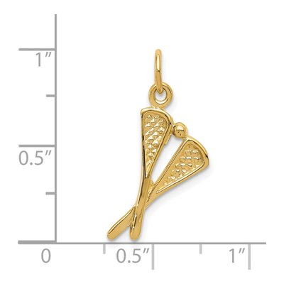 14K Yellow Gold Lacrosse Sticks Pendant – view 5