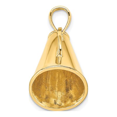 14K Yellow Gold 3-D Megaphone Pendant – view 3