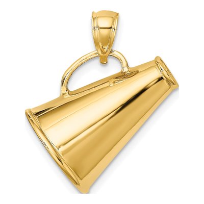14K Yellow Gold 3-D Megaphone Pendant – view 4