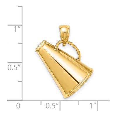 14K Yellow Gold 3-D Megaphone Pendant – view 5