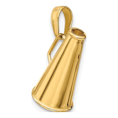 14K Yellow Gold 3D Megaphone Pendant – view 5