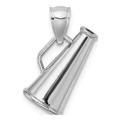 14K White Gold 3-D Megaphone Pendant – view 4