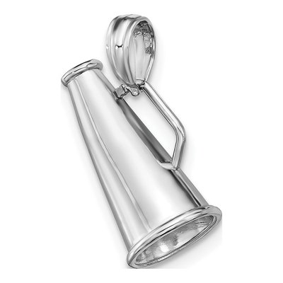 14K White Gold 3-D Megaphone Pendant – view 5