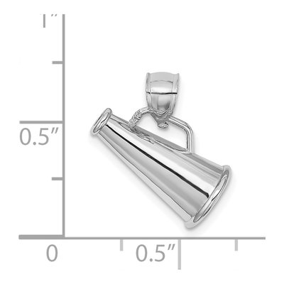 14K White Gold 3-D Megaphone Pendant – view 6