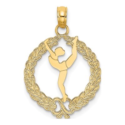14K Yellow Gold Gymnast Pendant