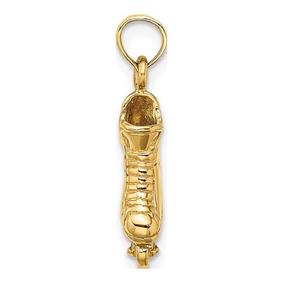 14K Yellow Gold 3-D Rollerblade Pendant – view 3