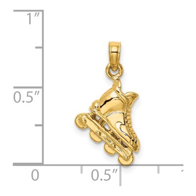 14K Yellow Gold 3-D Rollerblade Pendant – view 4