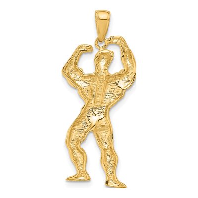 14K Yellow Gold Weightlifter Pendant – view 4