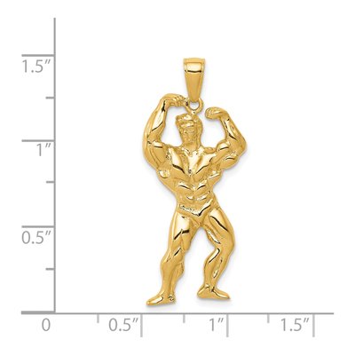 14K Yellow Gold Weightlifter Pendant – view 5