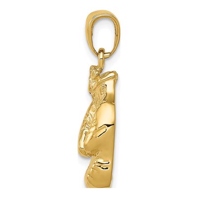 14K Yellow Gold Boxing Gloves Pendant – view 3