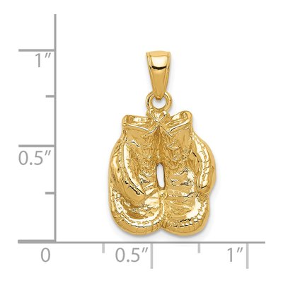 14K Yellow Gold Boxing Gloves Pendant – view 5