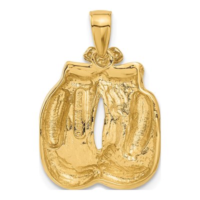 14K Yellow Gold Boxing Gloves Pendant – view 4