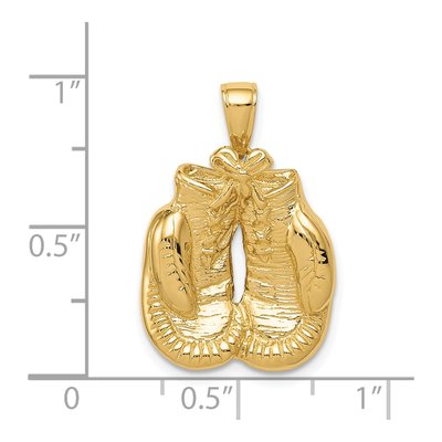 14K Yellow Gold Boxing Gloves Pendant – view 5