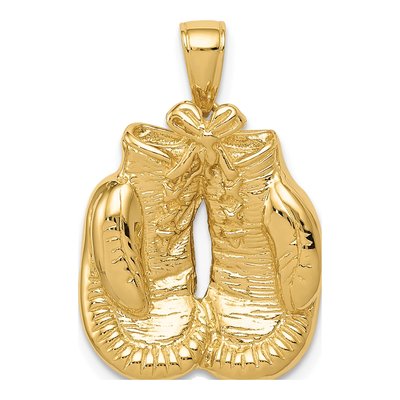 14K Yellow Gold Boxing Gloves Pendant
