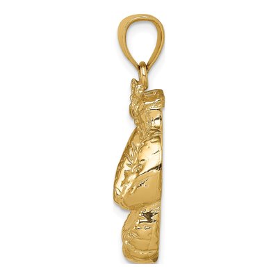 14K Yellow Gold Boxing Gloves Pendant – view 3