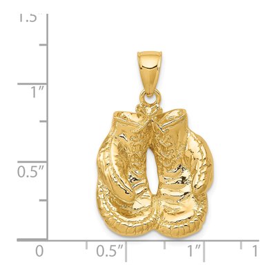 14K Yellow Gold Boxing Gloves Pendant – view 5