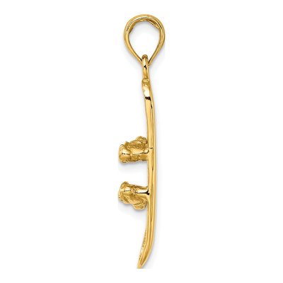 14K Yellow Gold Snowboard Pendant – view 3
