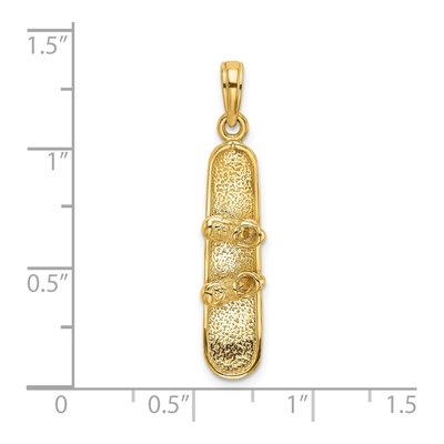 14K Yellow Gold Snowboard Pendant – view 4