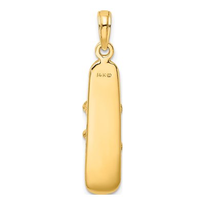 14K Yellow Gold Snowboard Pendant – view 5