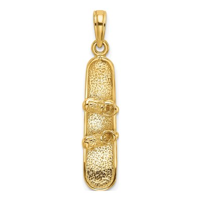 14K Yellow Gold Snowboard Pendant