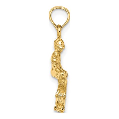 14K Yellow Gold Skateboarder Pendant – view 3