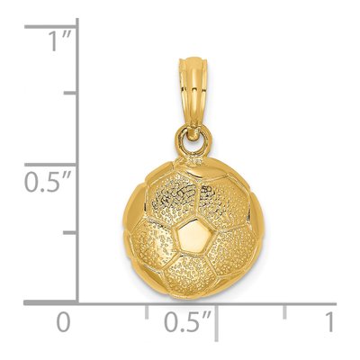 14K Yellow Gold Soccer Ball Pendant – view 4