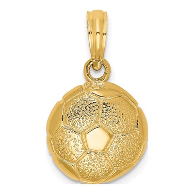 14K Yellow Gold Soccer Ball Pendant