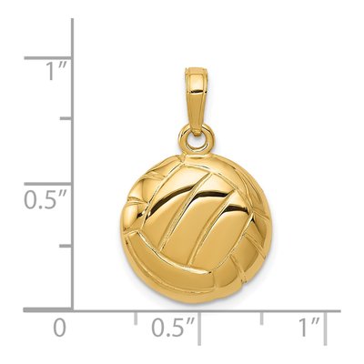 14K Yellow Gold Volleyball Pendant – view 5
