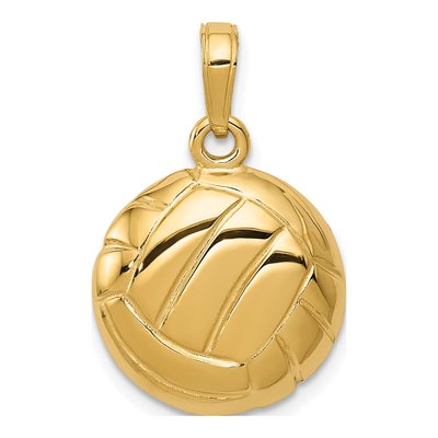 14K Yellow Gold Volleyball Pendant
