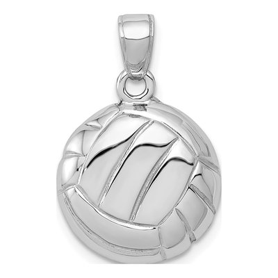 14K White Gold Volleyball Pendant