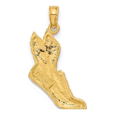 14K Yellow Gold Running Shoe Pendant – view 4