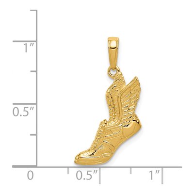 14K Yellow Gold Running Shoe Pendant – view 5