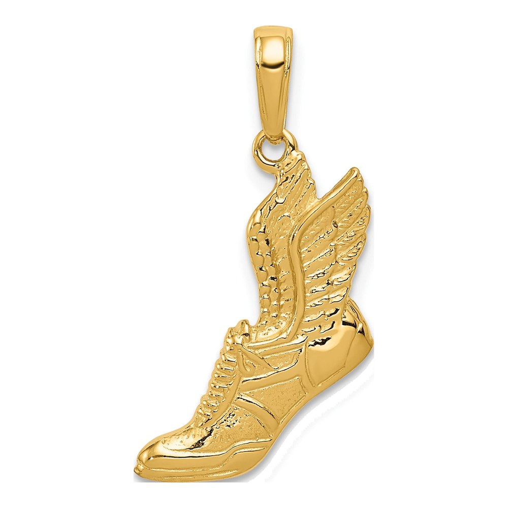 14K Yellow Gold Running Shoe Pendant