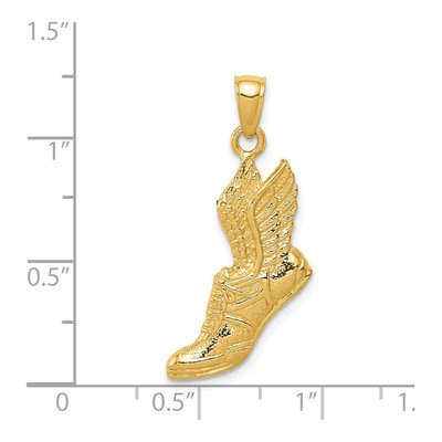 14K Yellow Gold Running Shoe Pendant – view 5