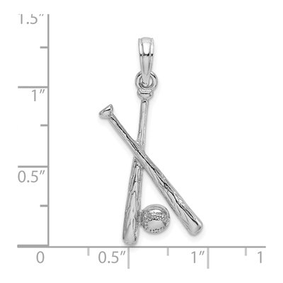 14K White Gold Baseball Bats Ball Charm – view 4