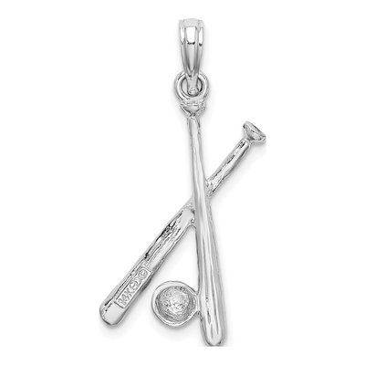 14K White Gold Baseball Bats Ball Charm – view 5