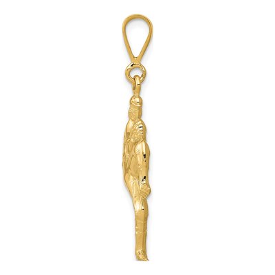 14K Yellow Gold 3D Baseball Pitcher Charm – view 3