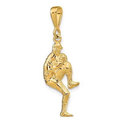 14K Yellow Gold 3D Baseball Pitcher Charm – view 5